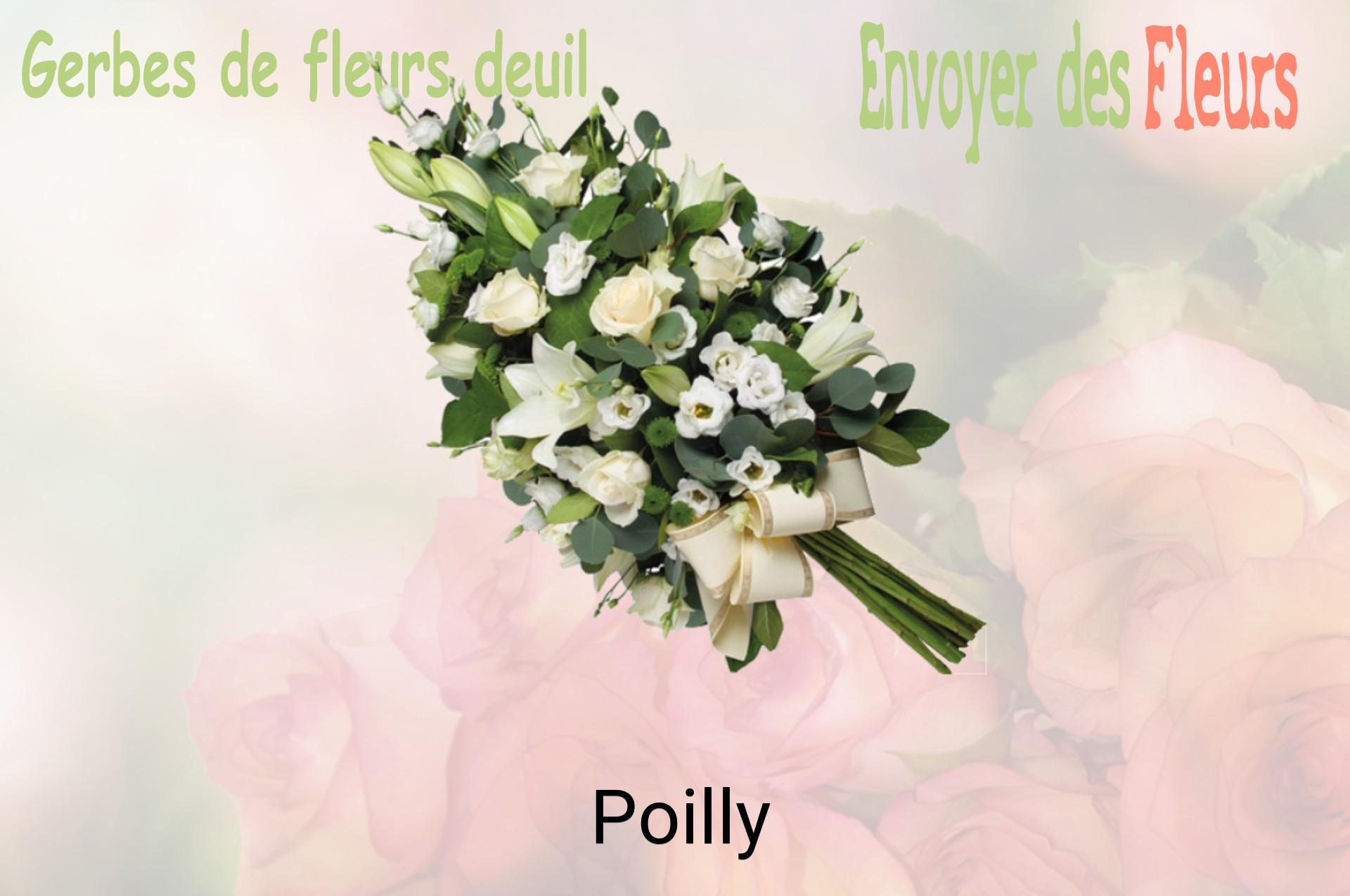 Gerbe de fleurs de deuil livrée à Poilly